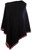 Cashmere Poncho with Tartan Edge Trim In Black 81cm Long