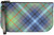 Small Leather Clutch Bag With New York City Tartan Large Enough to Fit iPad Mini
