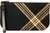 Small Leather Clutch Bag With Celtic Black Tartan Large Enough to Fit iPad Mini