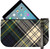 Small Leather Clutch Bag With Gordon Tartan Large Enough to Fit iPad Mini