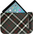 Medium Leather Clutch Bag With Thomson Grey Tartan Large Enough to Fit an iPad