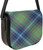 Leather Handbag Shoulder Bag New York City Tartan With Inside and Back Pocket