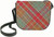 Leather Handbag Shoulder Bag With Autumn Tartan With Inside and Back Pocket
