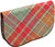 Large Leather Clutch Bag With Autumn Tartan With Inside and Back Pocket
