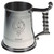 Schaw Crest Tankard with Rope Handle in Polished Pewter 1 Pint Capacity