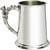 Pewter Tankard 1 Pint Plain Bright Polished Finish Scottish Thistle Shaped Handle Ideal For Engraving