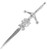 Scottish Kilt Pin In Claymore Lion Style Design With Chrome Finish