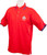 Men's Embroidered Polo Top With Thistle Design In Red