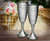 Pair of Part Satin Grooved Champagne Flutes in Silk Lined Presentation Box Pair of Part Satin Grooved Champagne Flutes in Silk Lined Presentation Box