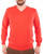 Mens Merino Wool Sweater V-Neck Orange