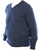 Mens Merino Wool Sweater V-Neck Denim Blue