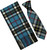 Mens Scarf & Tie Gift Set Wool Tie Thompson Blue Modern Tartan Plaid Design 100% Lambswool Scarf Mens Scarf & Tie Gift Set Wool Tie Thompson Blue Modern Tartan Plaid Design 100% Lambswool Scarf