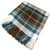 Stewart Muted Blue Scottish Tartan 100% Lambswool Throw Blanket Warm and Soft Plaid Travel Wool Rug