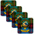 Guthrie Clan Crest Square Coasters Set of 4 Cork Backed From Scotland