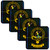 MacInnes Clan Crest Square Coasters Set of 4 Cork Backed From Scotland