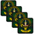 Shaw Clan Crest Square Coasters Set of 4 Cork Backed From Scotland