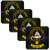 MacNeil Clan Crest Square Coasters Set of 4 Cork Backed From Scotland