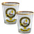 Stewart Clan Crest Wee Dram Shot Glass Set of 2 Scottish Made