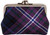 Wool Double Coin Purse Medium Sized Scottish Tartan with Metal Clasp Frame