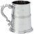 Pewter Tankard Handmade Scottish Stuart Banded Wide Base Polished 1pt Glass Base Great Gift