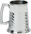 Pewter Tankard Handmade 1pt Ripple Design Polished Finish Ornate Handle Great Gift