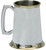 Pewter Tankard Handmade Brass Rimmed Plain Polished Finish 1pt Glass Base Great Gift