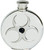 Pewter Round Flask Biohazard Embossed 6oz Engravable Screw Top Great Gift