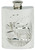 Highland Stag Hip Flask 4oz Kidney Shape Pewter Engravable on Back Great Gift