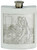 Pewter Hip Flask Golfing Picture Scene Kidney Shape Engravable 6oz Screw Top Great Gift