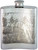 Pewter Hip Flask Hunting Foxes Picture Scene Kidney Engravable 6oz Screw Top Great Gift