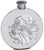 6oz Round Pewter Flask With Embossed Kells Dragon Design Ideal Gift
