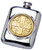 Pewter Pocket Flask Brass Celtic Disc Design Engravable Personal Gift Screw Top Great Gift