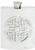 Embossed Celtic Knot Hip Flask 6oz Kidney Shape Engravable Screw Top Pewter Great Gift