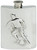Pewter Hip Flask Football Soccer Scene 4oz Embossed Kidney Shaped Screw Top Great Gift