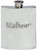 Embossed Usher 6oz Hip Flask Wedding Gift Kidney Shape Engravable Screw Top
