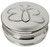 Trinket Box Pewter Round with Cartoon Butterfly Outline on Lid 50mm