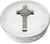 Trinket Box Pewter Large Round with Scottish Iona Cross Emblem on Lid 90mm