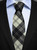 Mens All Wool Tie Woven Scotland - Erskine Black and White Modern Tartan Mens All Wool Tie Woven Scotland - Erskine Black and White Modern Tartan