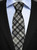 Mens All Wool Tie Woven Scotland - Scott Black and White Modern Tartan