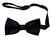 Black Plain Tartan Men's Bow Tie Pure Wool Elastic Fastening