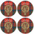 Leslie Scottish Clan Family Name Round Cork Coasters Set of 4