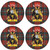 King Scottish Clan Family Name Round Cork Coasters Set of 4