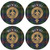 Wood Scottish Clan Family Name Round Cork Coasters Set of 4
