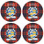 Reid Scottish Clan Family Name Round Cork Coasters Set of 4
