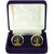 Scottish Clan Mens Cufflinks Hunter Clan Crest Product Of Scotland Gold Colour