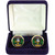 Scottish Clan Mens Cufflinks Sutherland Clan Crest Product Of Scotland Gold Colour
