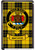 MacLeod Dress Yellow Clan Tartan Fridge Magnet with Scottish Clan Crest on Clear Acrylic Rectangular Base