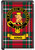 King Clan Tartan Fridge Magnet with Scottish Clan Crest on Clear Acrylic Rectangular Base