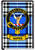 Napier Clan Tartan Fridge Magnet with Scottish Clan Crest on Clear Acrylic Rectangular Base