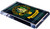Urquhart Clan Tartan Fridge Magnet with Scottish Clan Crest on Clear Acrylic Rectangular Base